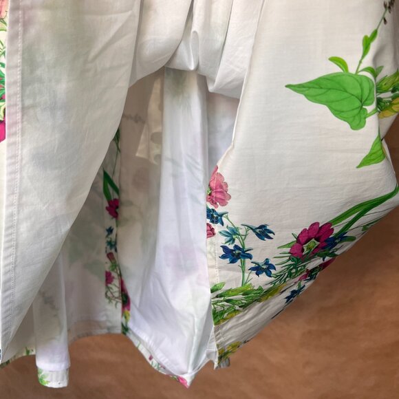 M.D.S. Stripes Floral Print Midi Length Skirt - Picture 6 of 11